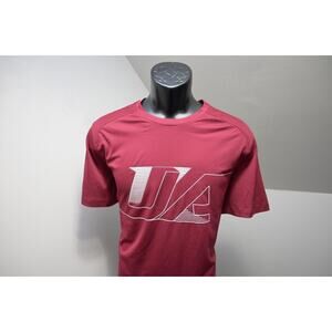 Under Armour Gym Shirt Fitted HeatGear Maroon Short Sleeve Mens Sz XL